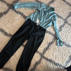 Express Blouse and H & M green  Women's Trousers